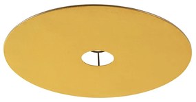 Stoffen Velours platte lampenkap geel met goud 45 cm rond