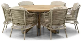 Tuinset 6 personen Teak/Rope Taupe 4 Seasons Outdoor Seasons