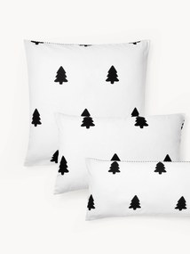 Omkeerbare flanellen kussenhoes Noan met kerstboommotief