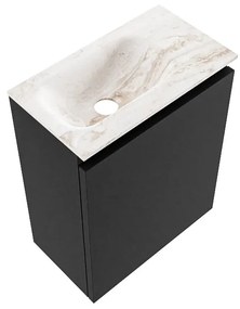 Mondiaz Ture DLux toiletmeubel 40cm urban met wastafel frappe links met kraangat