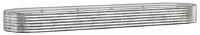 vidaXL Plantenbak 396x100x36 cm gepoedercoat staal zilverkleurig