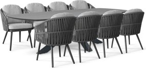 Tuinset 8 personen 300 cm Rope Grijs Santika Furniture Santika
