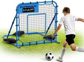 VEVOR Voetbal Rebounder 108 x 109 cm, Reboundnet met Verstelbare Hoek en Robuust IJzeren Frame, PE Trainingsnet voor Balcontrole &amp; Passtraining, Baltrainingsapparaat voor Jeugd &amp; Volwassenen