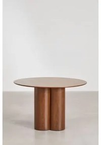 Ronde Houten Eettafel (ø120 Cm) Athena Walnootfineer - Sklum