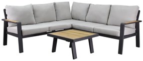 Showroommodel Lola hoek loungeset 3 delig aluminium teak antraciet