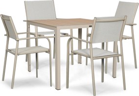 Tuinset 4 personen 909 cm Aluminium Taupe Presto Brentino/Creta