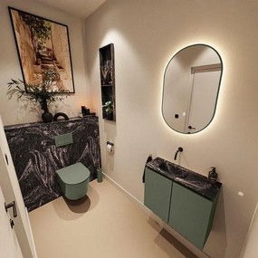 MONDIAZ TURE-DLUX 60cm toiletmeubel Army. EDEN wastafel Lava positie links. Zonder kraangat. TUREDX60ARML0LAV