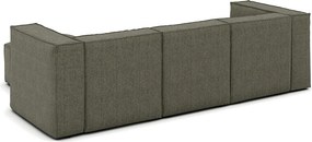 Modulaire bank, 3-zit en poef, in gestructureerde stof, Seven