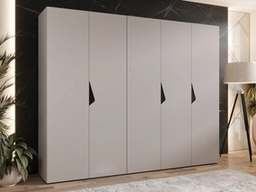 Kledingkast Hartford 621, Zwart, Kasjmier, 202x250x52cm, 173 kg, Kledingkast deuren: Met scharnieren