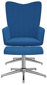 vidaXL Relaxstoel met voetenbank fluweel blauw