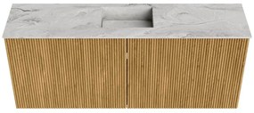 Mondiaz Joya DLux 100cm toiletmeubel oak met wastafel faye midden 1 kraangat glace