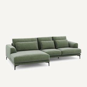 XL hoekbank links in fluweel, MARSILE