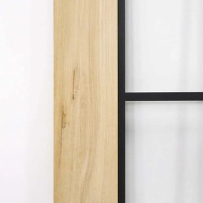 Houten Schuifdeur -  Met Glas (onbehandeld) - Zwart - Incl. Rails