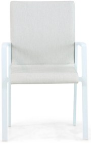 Tuinstoel stapelbaar Aluminium/textileen Wit Lifestyle Garden Furniture Rome