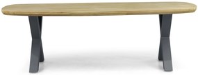 Dining Tuintafel rechthoekig 240 x 100 cm Aluminium/Teak Grijs Falcon/Cardiff