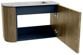 Mondiaz Joya DLux 60cm toiletmeubel ronding links dusk met wastafel faye rechts 1 kraangat glace