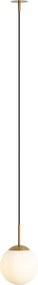 Art Deco hanglamp goud met opaal glas IP44 - Flore