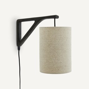 Wandlamp met kap in dik linnen Jakomé