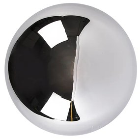 Art deco plafondlamp zwart met smoke glas - Pallon