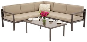 Garden Point hoekmeubelset voor 4 personen Porto Corner 4 bruin