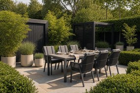 Tuinset 6 personen 217 cm Aluminium/Rope Taupe Lifestyle Garden Furniture Verona/Young