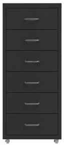 vidaXL Ladeblok verrijdbaar 28x41x69 cm metaal zwart