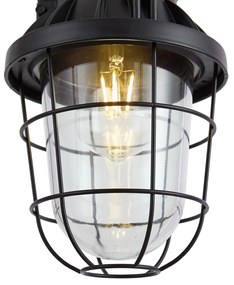 Industriële hanglamp zwart met glas - Cabin Industriele / Industrie / Industrial E27 rond Binnenverlichting Lamp