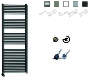 Sanicare Elektrische Design Radiator - 172 x 60 cm - 1127 Watt - thermostaat zwart linksonder - mat zwart HRLEZ 601720/A