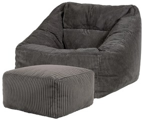 Morgan Cord Armchair Bean Bag + Footstool