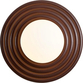 Retro wandlamp bruin met opaal rond 20cm IP44 - Lila