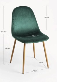 Set 4 Teok Fluwelen Stoelen