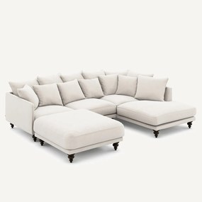 Voetenbank van fluweel chenille, Lazare