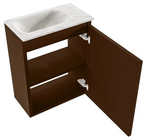 Mondiaz Ture DLux toiletmeubel 40cm rust met wastafel ostra links met kraangat