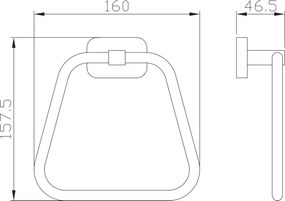 Eastbrook Asti messing handdoekring zwart mat