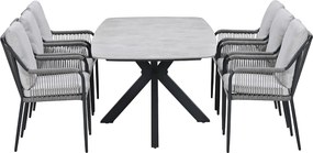 Garden Impressions Stevie tuinset 7-delig - Fiore tuintafel 220x100 cm