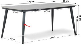 Dining Tuintafel rechthoekig 180 x 90 cm Grijs Vienna