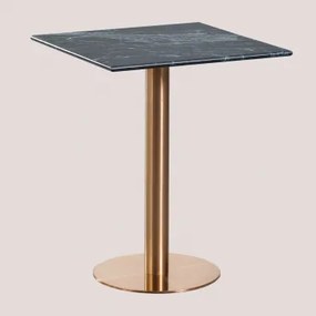 Cosmopolitan Vierkante Marmeren Bartafel Groen Marmer Big Flower & ↔︎ 60 Cm & Roségoud - Sklum