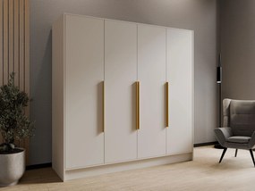 Kledingkast Arecibo 113, Kasjmier, Gouden, 200x200x51cm, 161 kg, Kledingkast deuren: Met scharnieren