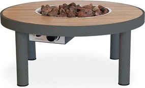 Happy Cocooning Riviera 80 - Vuurtafel - Anthracite - Aluminium &amp; Acaciahout