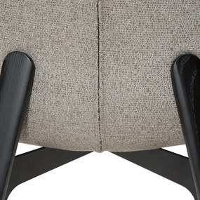 Dan-Form Paragon Design Eetkamerstoel Grijsbruin Boucle Met Zwart Essen