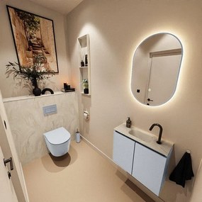 MONDIAZ TURE-DLUX 60cm toiletmeubel Clay. EDEN wastafel Ostra positie midden. Met 1 kraangat. TUREDX60CLAM1OST