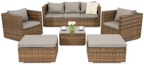 Roma Coffee 5 + 2 Tuinpunt bruin technorattan tuinmeubelen