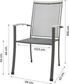 Royal Garden Balero stapelbare tuinset strekmetaal 160x90 cm.