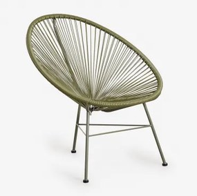 New Acapulco Stoel Van Staal En Synthetisch Riet Groen – Intens Olijf - Sklum