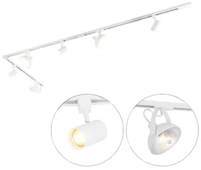 1-fase railsysteem met 6 Spot / Opbouwspot / Plafondspots wit verstelbaar - Magnax Jeana Modern GU10 Binnenverlichting Lamp