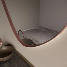 Gliss Design Fenix spiegel met LED-verlichting organisch 100cm rosé koper