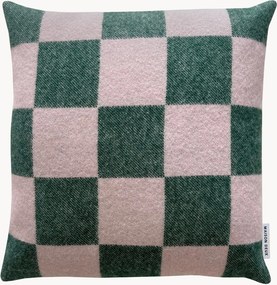 Decoratieve kussenhoes Checkerboard van Nieuw-Zeelandse wol