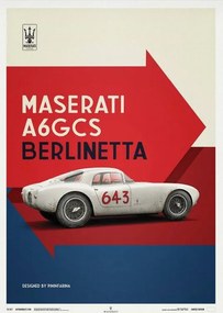 Kunstdruk Maserati A6GCS Berlinetta 1954 - White, Automobilist