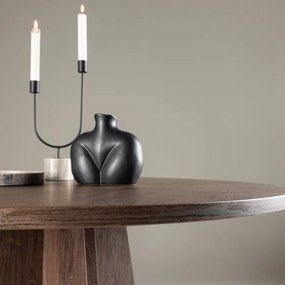 Ronde Eettafel Met Kruisvoet Bruin - 110 X 110cm.