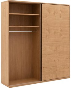Goossens Excellent Kledingkast Nature, 200 cm breed, 223 cm hoog, 2 hout schuifdeuren